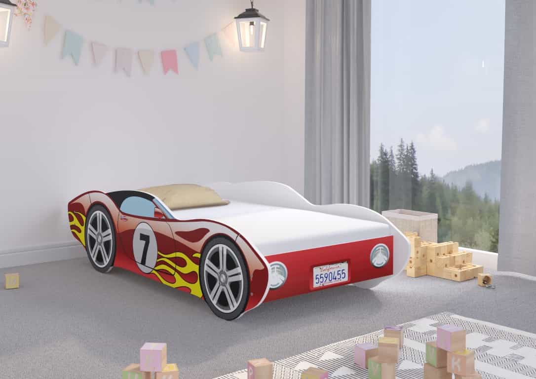 Dětská postel Auto CORVETTA 140x70 Červená