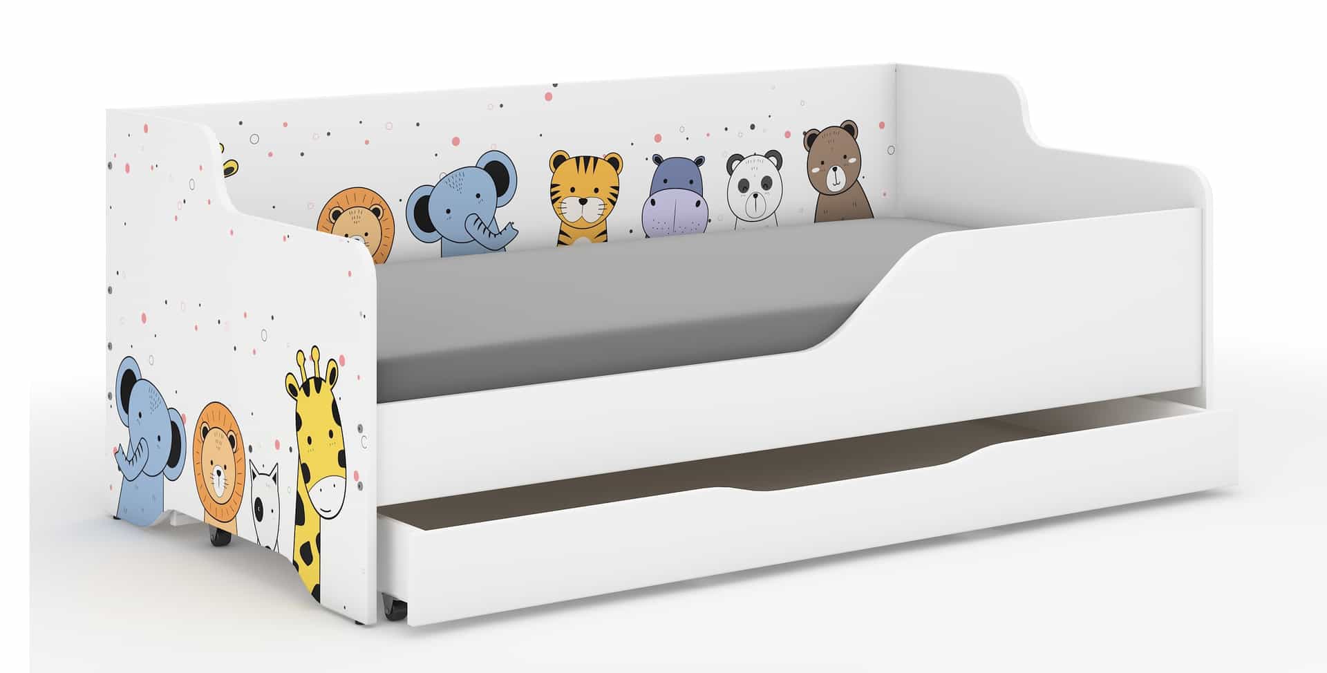 Dětská postel LILU 160x80 MINI ZOO-sada