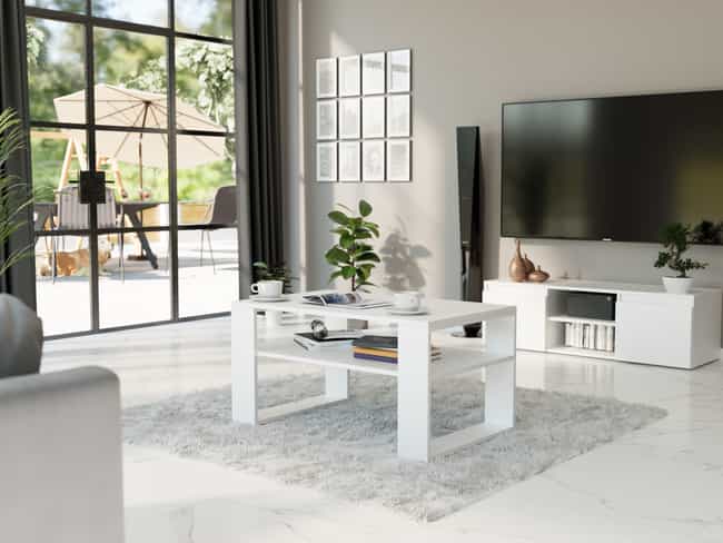 Bílý moderní konferenční stolek 58 x 90 x 53 cm - modern A5