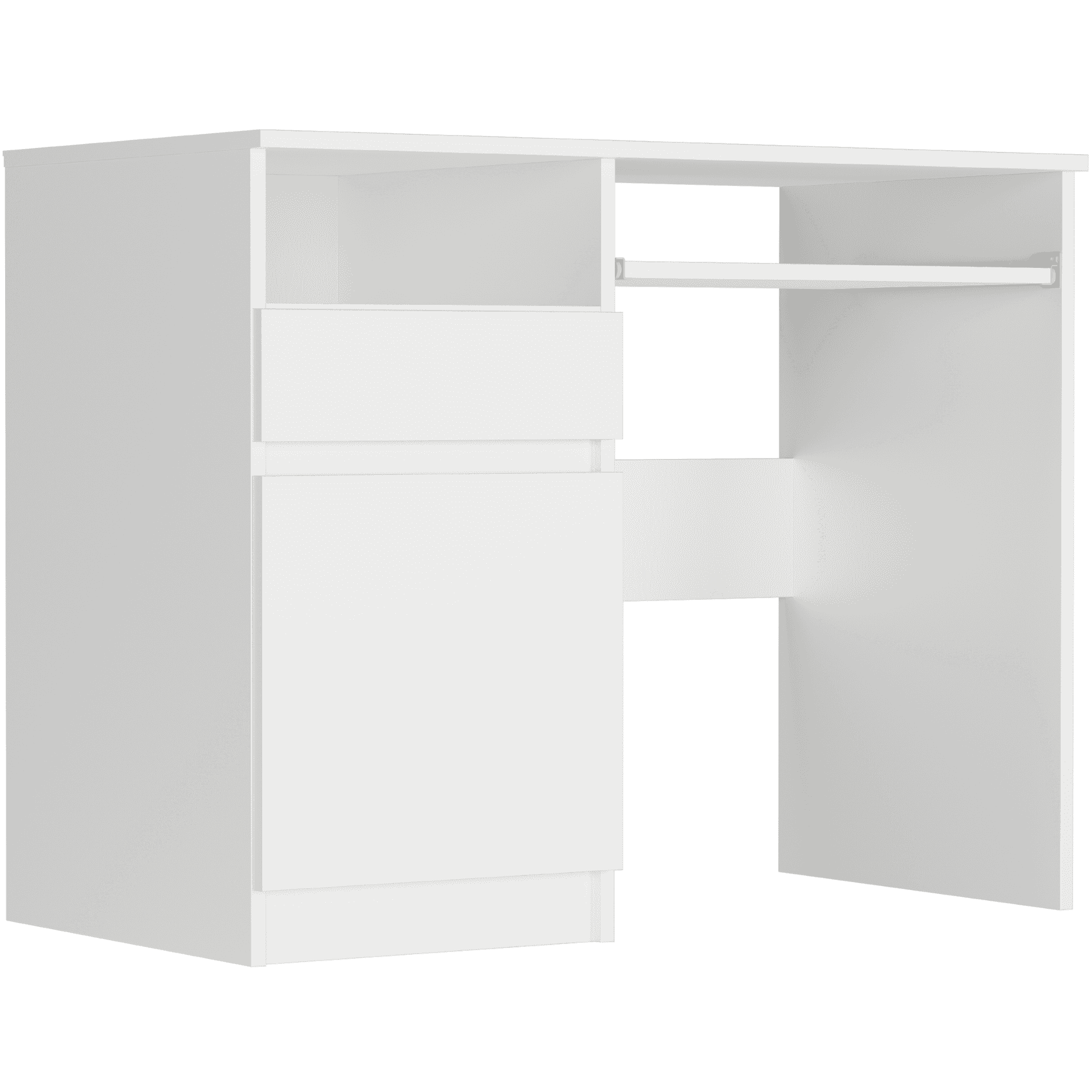 Psací stůl se skříňkou, levý, bílý, 90 x 50 cm, moderní styl N35