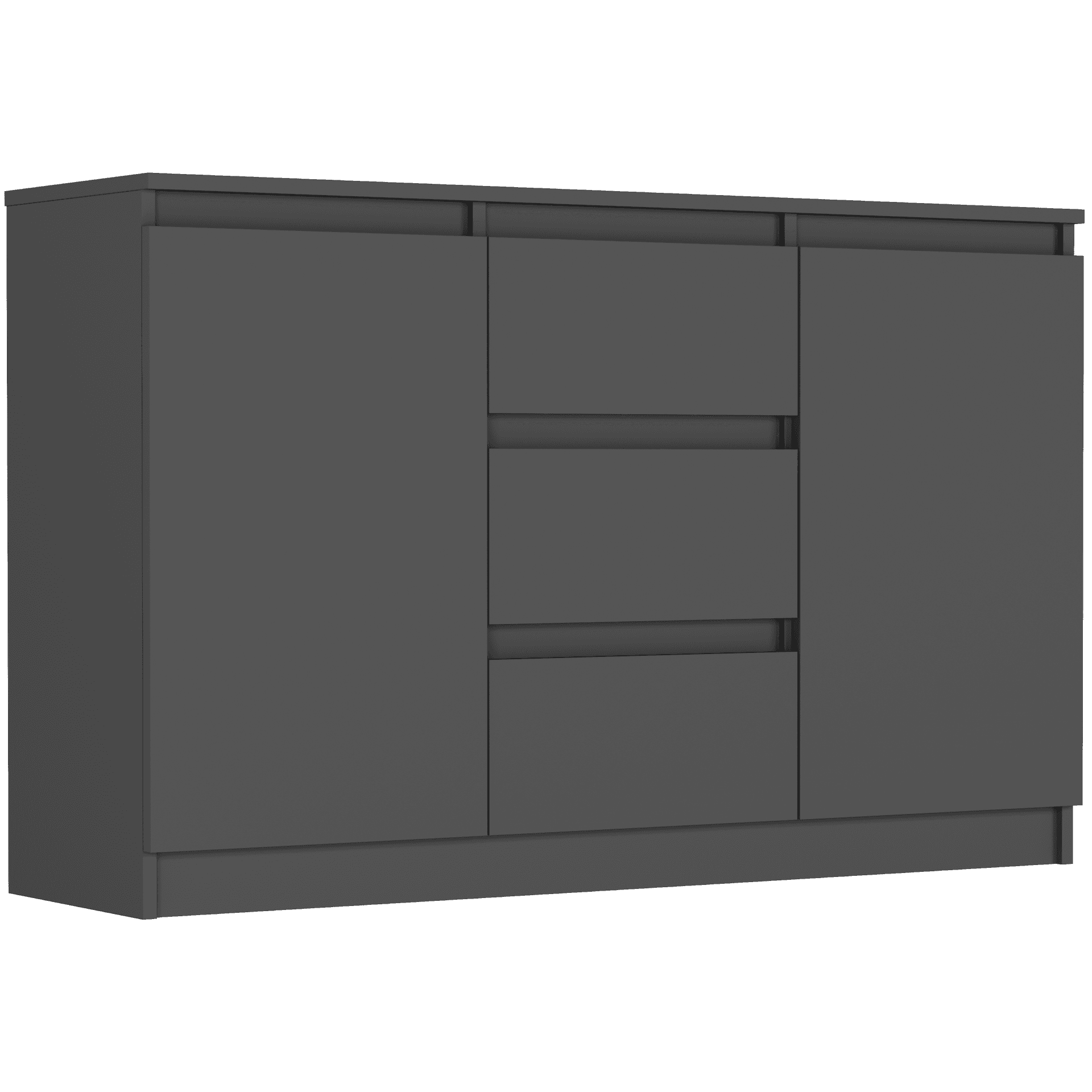 Komoda antracit 120x76x33 cm, 3 zásuvky a 2 dveře, Framire R-120-S3