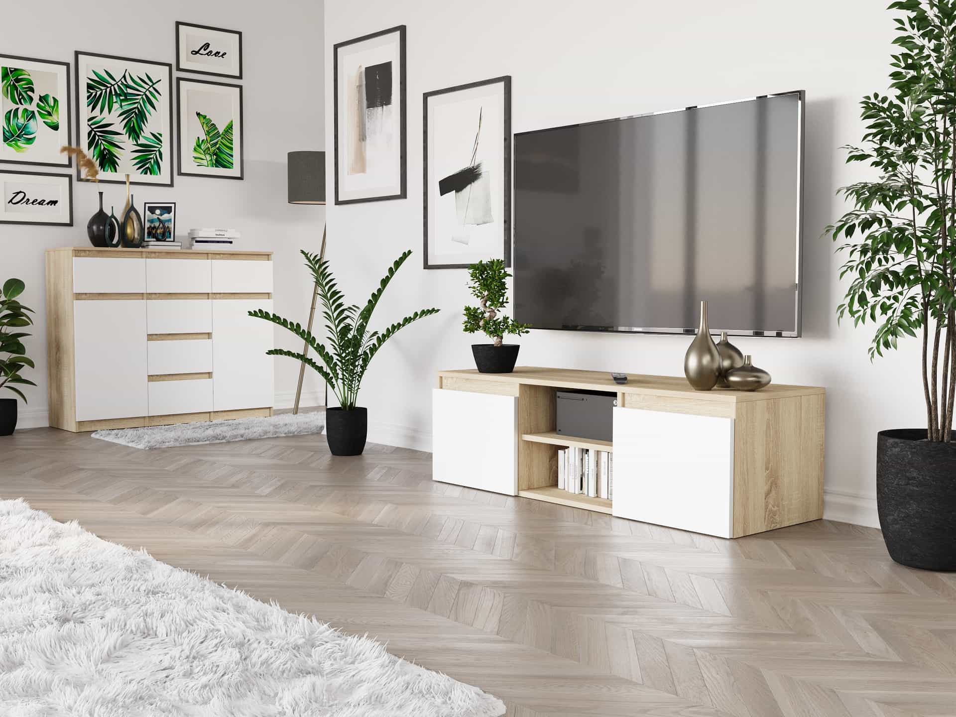 RTV skříň Tania Sonoma Mix 120 x 40 x 36 cm - Moderní RTV
