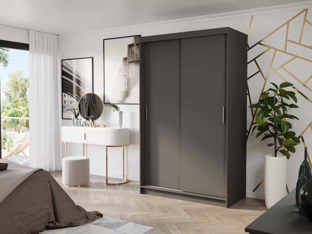 Posuvná skříň Vega III 120 cm antracit 2-dveřová antracit