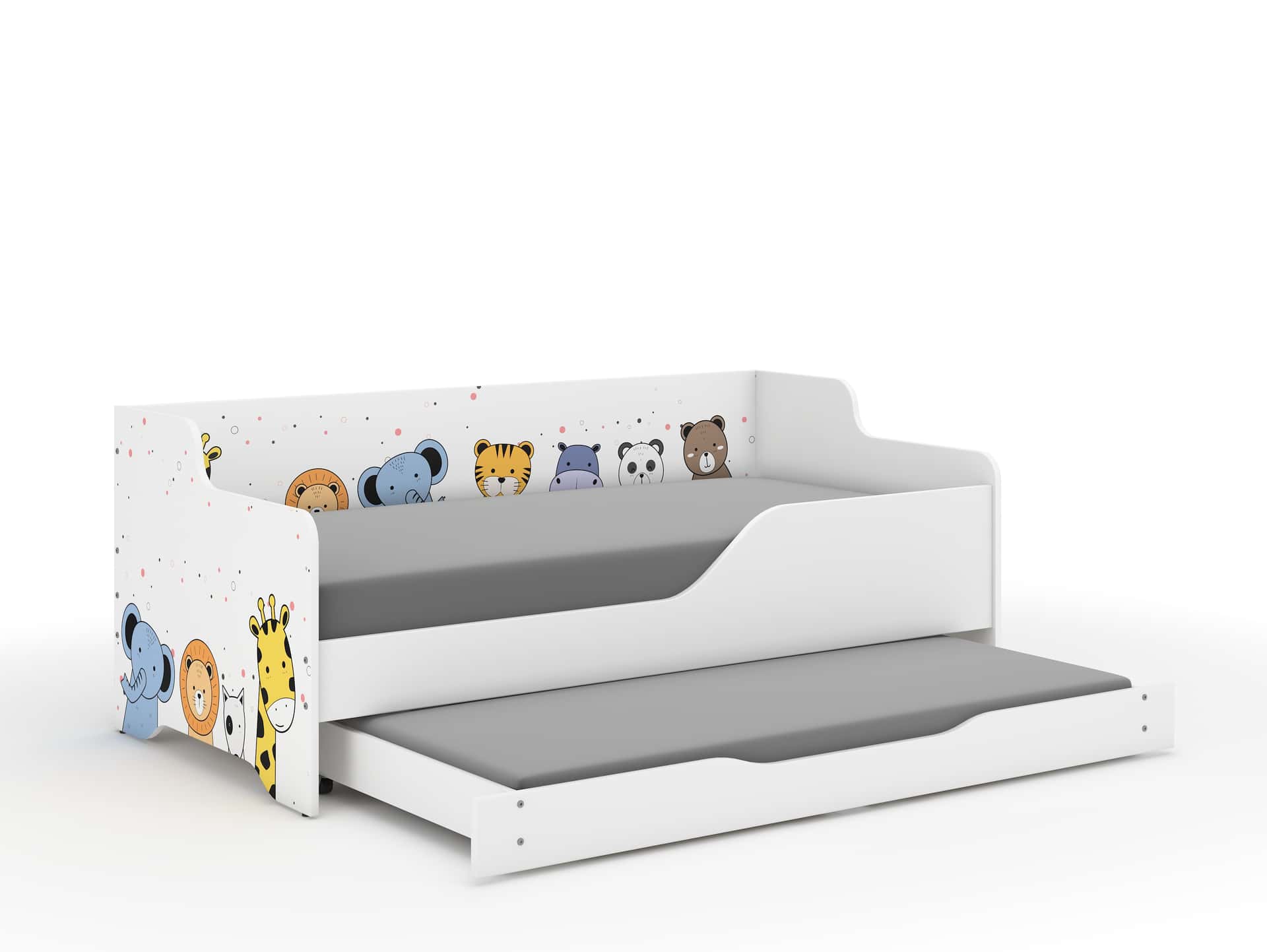 Dětská postel LILU 160x80 MINI ZOO s funkcí spaní