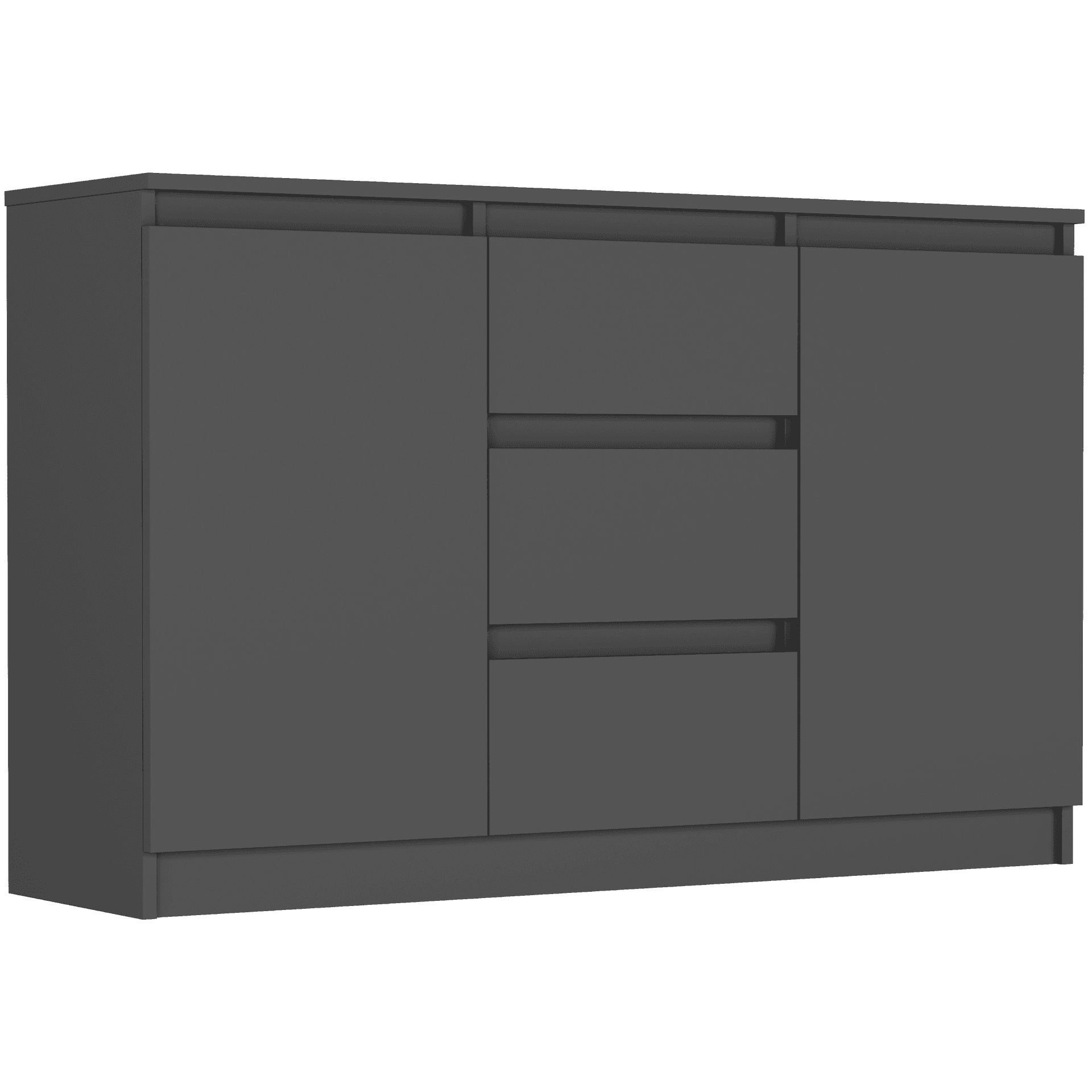 Komoda antracit 120x76x33 cm, 3 zásuvky a 2 dveře, Framire R-120-S3