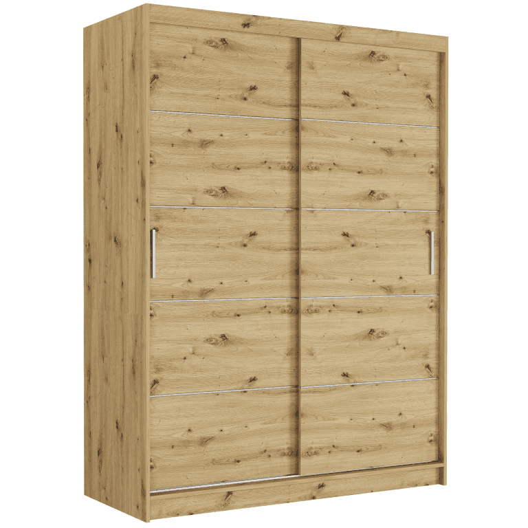 Posuvná skříň Rivano IV 150 cm artisan 2-dveřová artisan stříbrné lišty