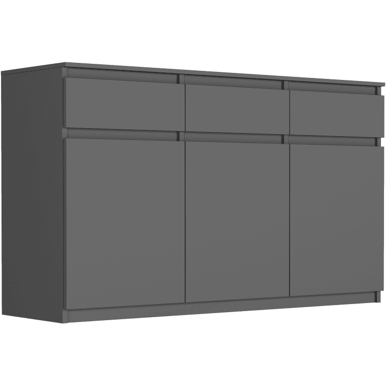Komoda s policemi a zásuvkami antracit 40 x 120 cm - S3