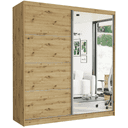 Posuvná skříň Tivaro VIII 203 cm artisan se zrcadlem 2-dveřová artisan stříbrné lišty