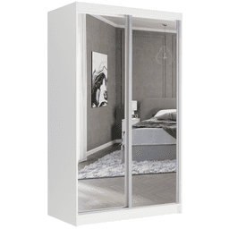 Posuvná skříň Vega II 120 cm bílá se 2 zrcadly 2-dveřová