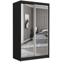 Posuvná skříň Vega II 120 cm černá se 2 zrcadly 2-dveřová