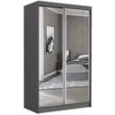 Posuvná skříň Vega II 120 cm antracit s 2 zrcadly 2-dveřová