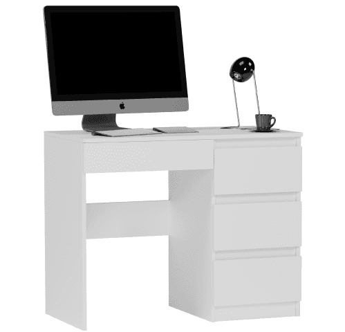 Malý stůl s pravými zásuvkami bílý 90 x 50 cm moderní N34 – video produktu