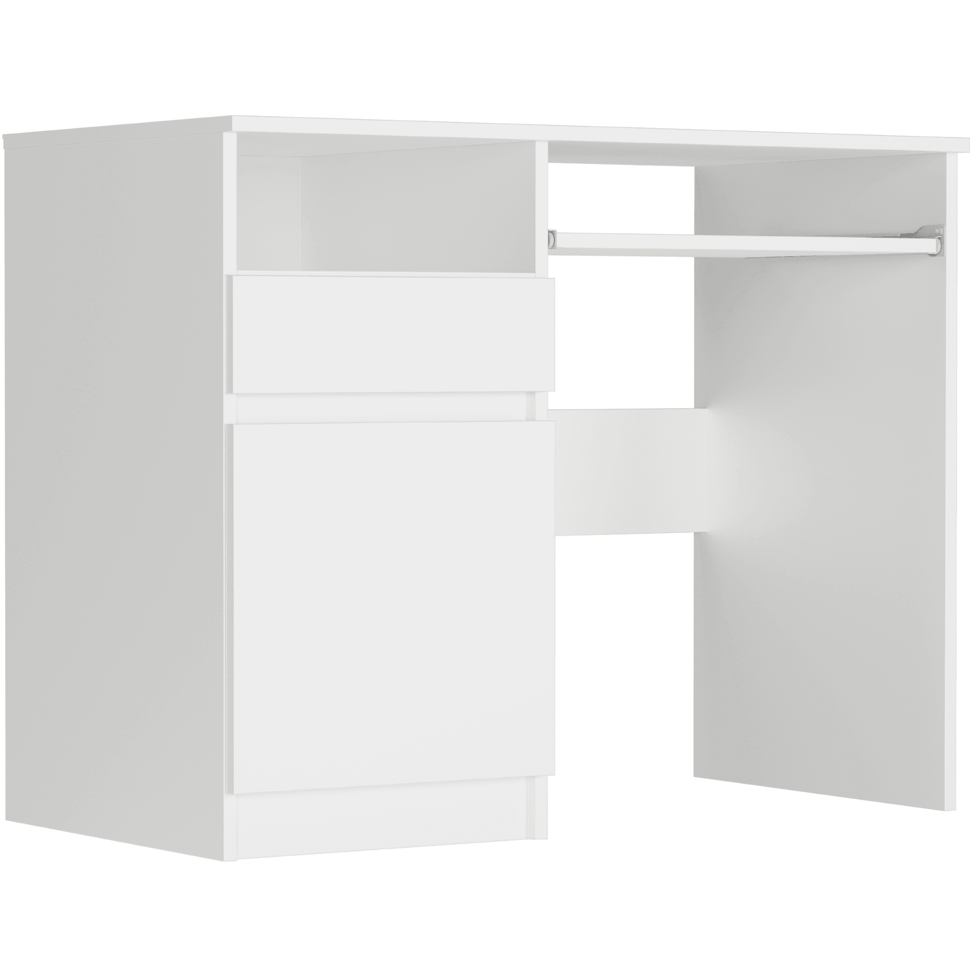 Psací stůl se skříňkou, levý, bílý, 90 x 50 cm, moderní styl N35 – video produktu