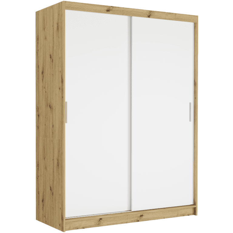 Posuvná skříň Rivano III 150 cm artisan 2-dveřová bílá