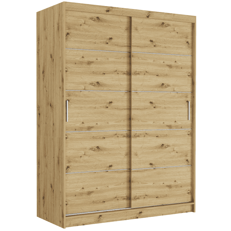 Posuvná skříň Rivano IV 150 cm artisan 2-dveřová artisan stříbrné lišty