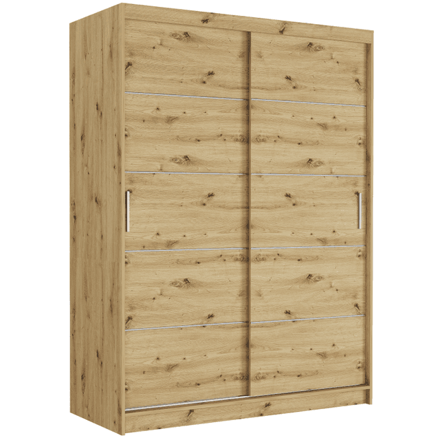 Posuvná skříň Rivano IV 150 cm artisan 2-dveřová artisan stříbrné lišty