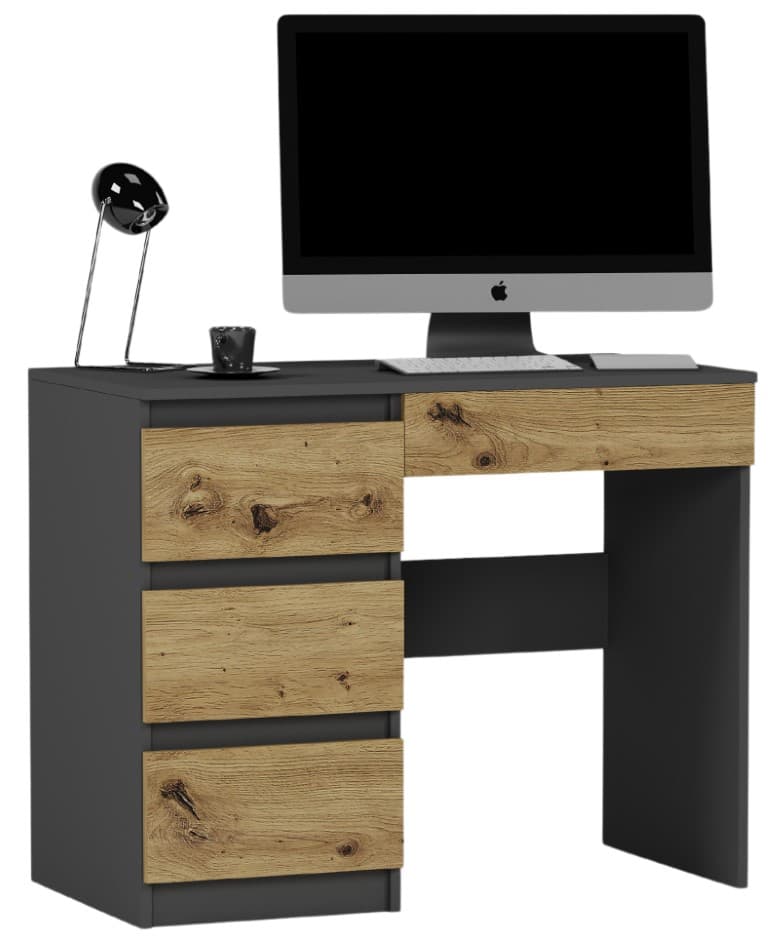 Malý stůl s šuplíky levý antracit mix Artisan 90 x 50 cm Modern N34 – video produktu