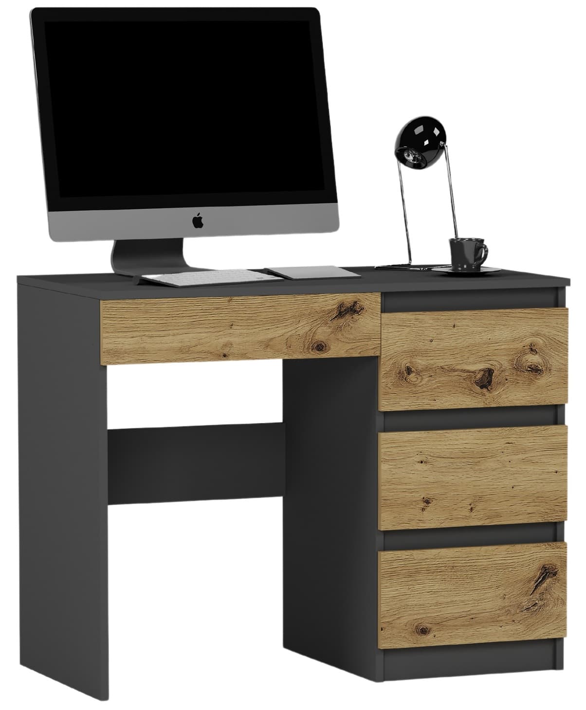 Malý stůl se zásuvkami, pravý, antracit, MIX Artisan, 90 x 50 cm, Modern N34 – video produktu