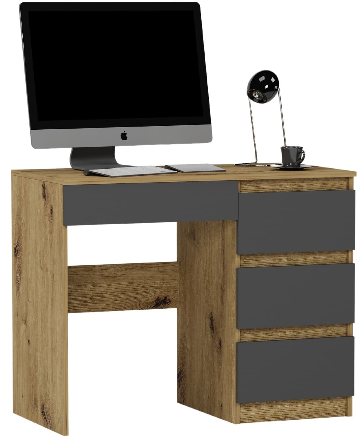 Psací stůl se zásuvkami Artisan Mix antracit 90 x 50 cm pravý - Moderní N34 – video produktu