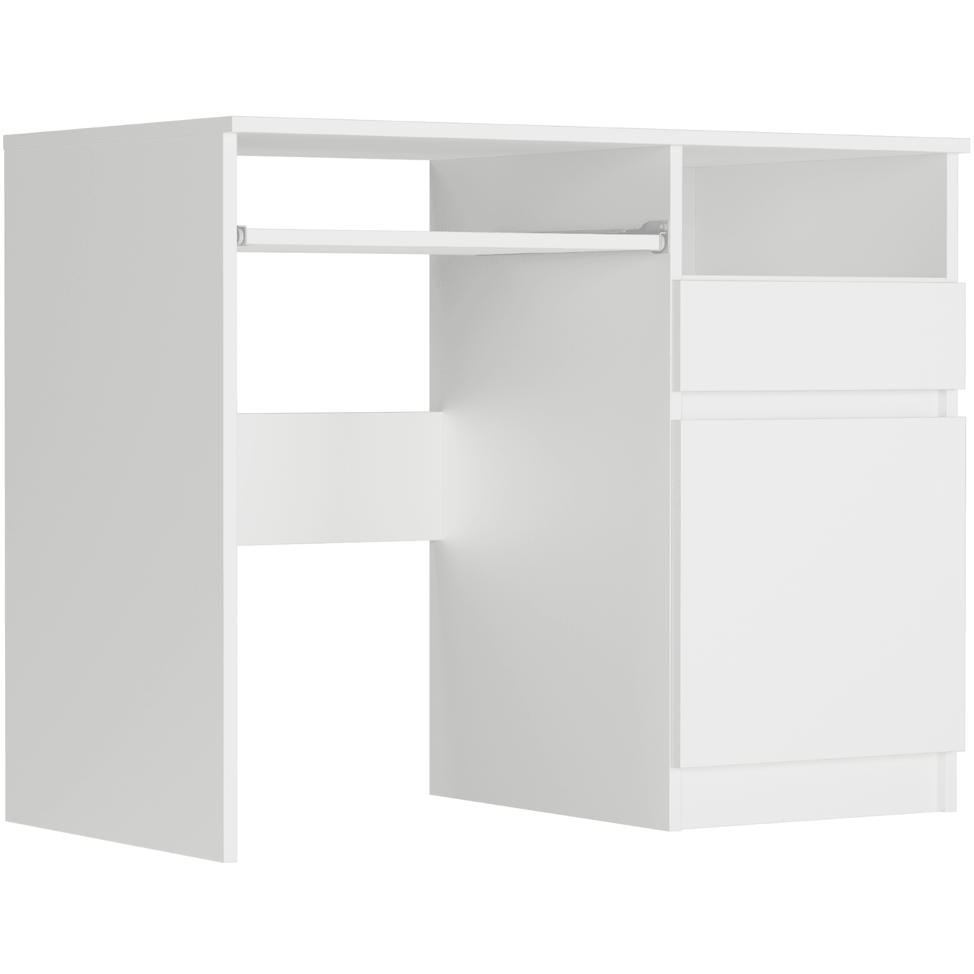 Malý stůl s pravou skříňkou bílý 90 x 50 cm moderní N35 – video produktu