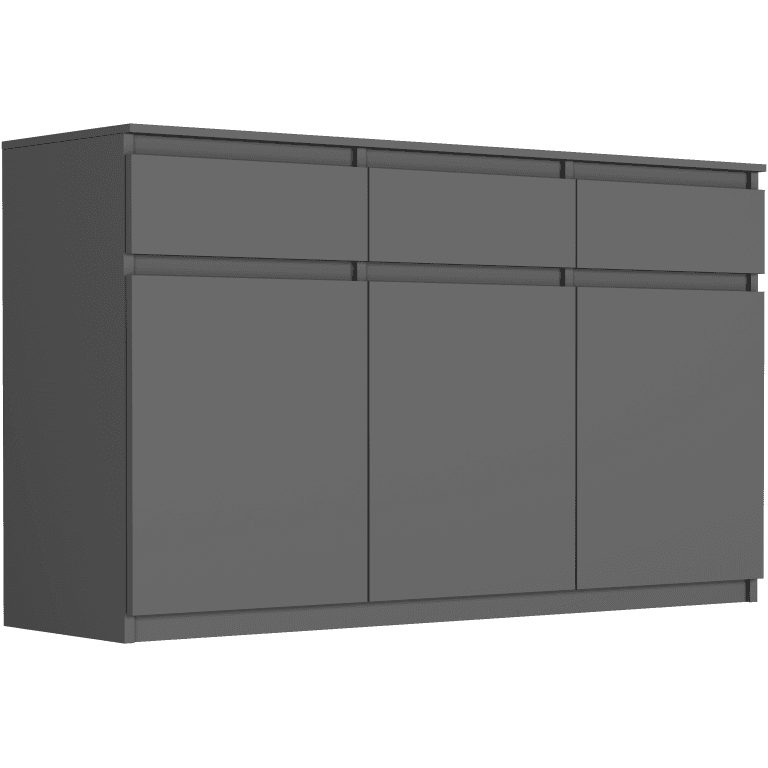 Komoda s policemi a zásuvkami antracit 40 x 120 cm - S3 – video produktu